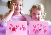 Valentine´s day cards with happy hearts