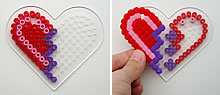 Heart pendants made of ironing beads