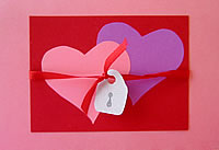 Valentine´s day card: Two hearts locked together