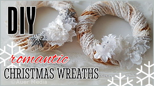 DIY Romantic shabby chic Christmas wreaths with lace