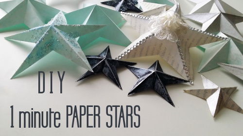 DIY one minute easy to make paper stars