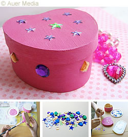 Craft ideas - Decoration & Gifts - Decorated heart box - Gift box - Jewel box