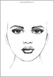 A4 Free printable girl face template pencil sketch