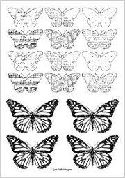 A4 Free Printable Butterflies Digital Stamps