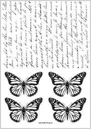 A4 Free Printable Butterflies and Old Handwriting