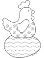 Printable coloring pages - Easter - Picture 9 - An Easter hen 