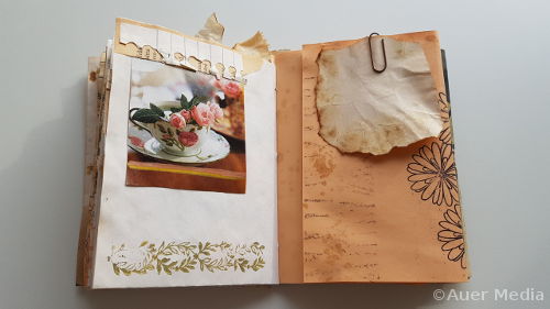 DIY junk journal ideas 2 - page with a flip