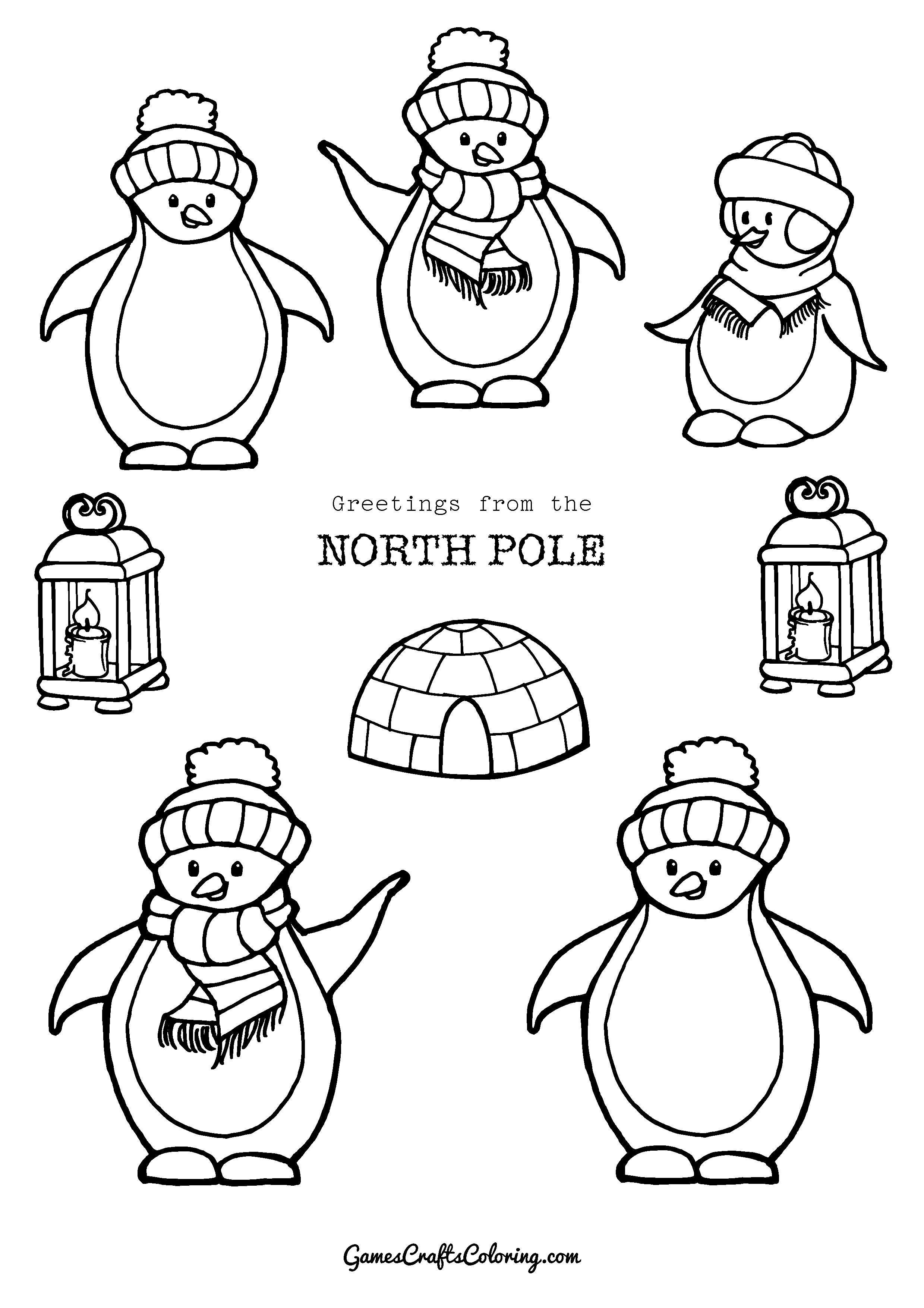 Download Games Crafts Coloring - Printable Penguins